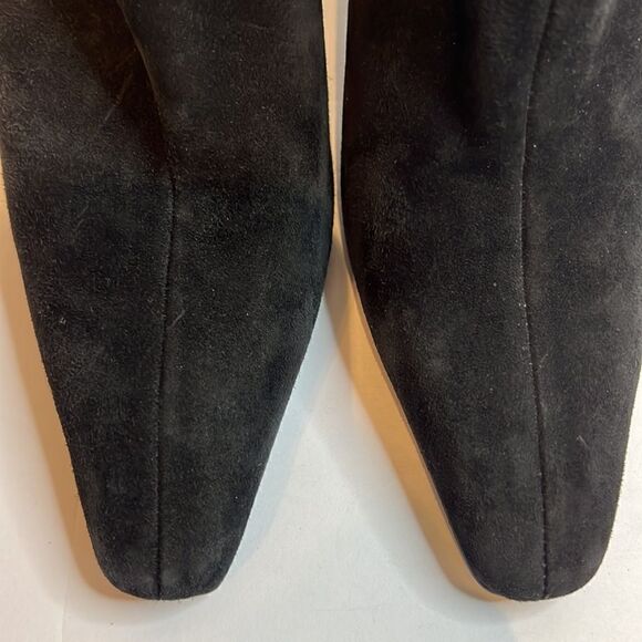 Paloma Black Suede Heel Booties Size 8 - Picture 12 of 13